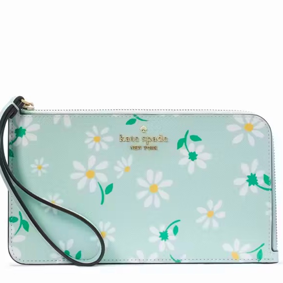 NWT Kate Spade Lucy Day Tripper Daisy Medium L-Zip Wristlet - Picture 6 of 8